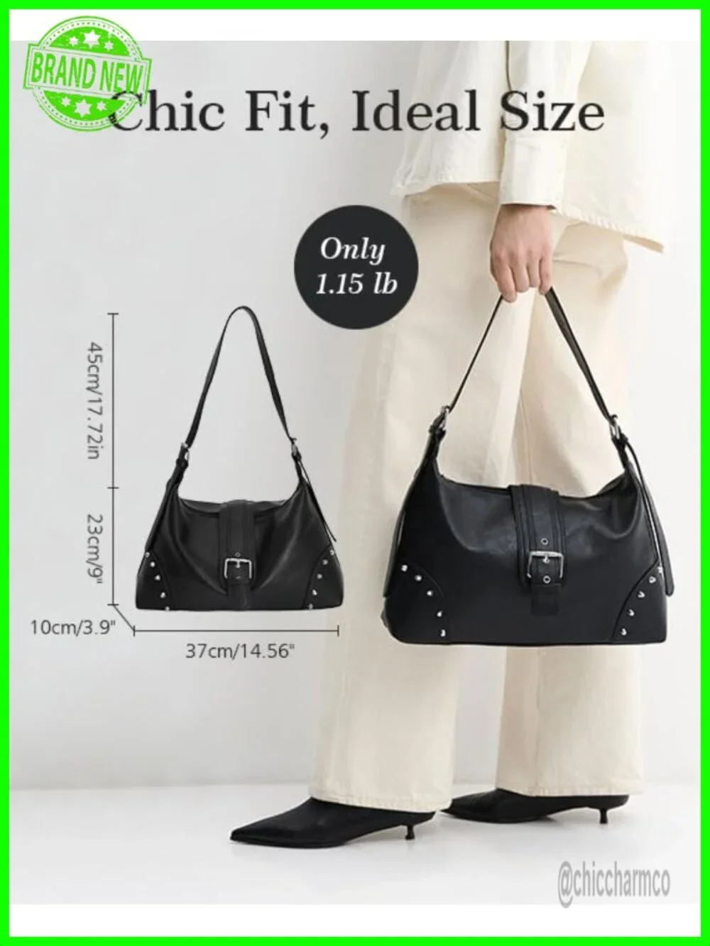 Faux Leather Slouchy Hobo Bag Women Crossbody Shoulder Handbag